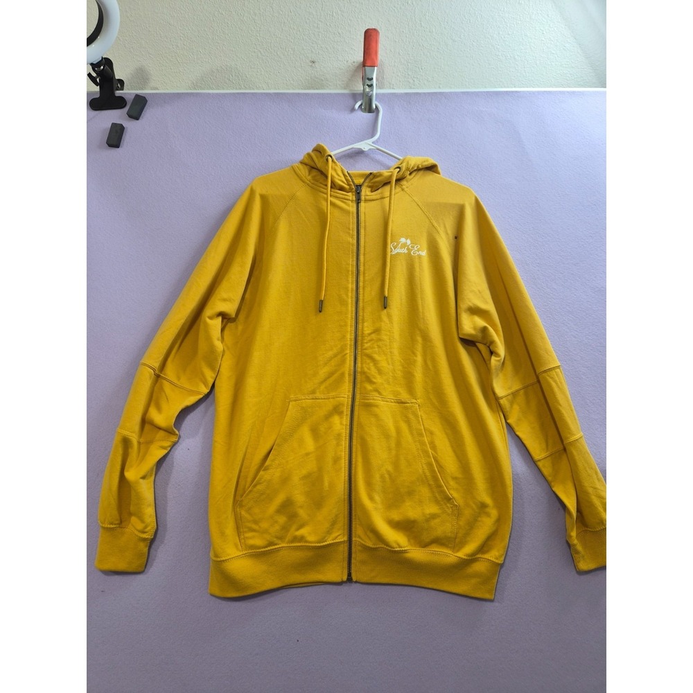 MV Sport Hoodie Mens Medium Mustard Yellow French Terry South End Raglan Sleeve